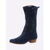 Stiefel HEINE, Damen, Gr. 43, blau (marine), Leder, Veloursleder, Rindsleder, modisch, Schuhe Cowboystiefel Sommerstiefel Reißverschlussstiefel