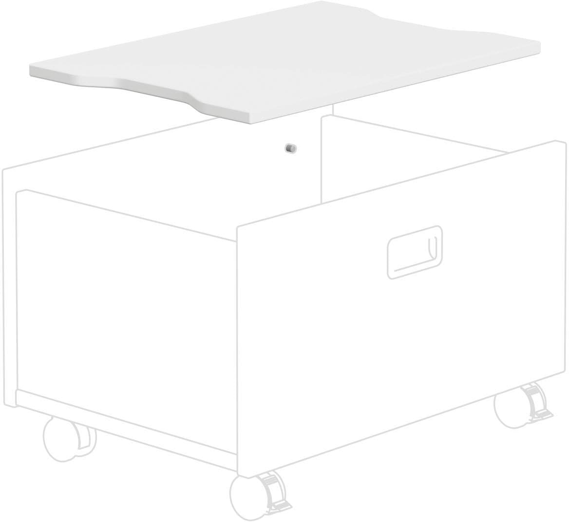 Regalelement PAIDI "Deckel", weiß (kreideweiß), B:59,1cm H:1,8cm T:42,3cm, Spanplatte, Regale, Abdeckung für Rollbox