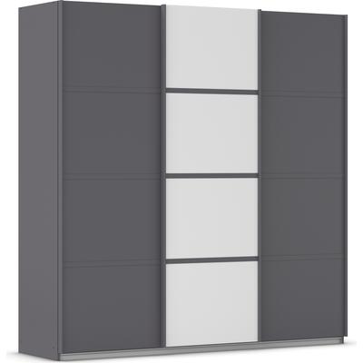 Kleiderschrank RAUCH "Schwebetürenschrank OTTO´s Choice Garderobe Schrank TOP ANGEBOT Avola", grau (graumetallic, alpinweiß), B:203cm H:210cm T:62cm, Holzwerkstoff, Schränke, mit eleganten Zierleisten in Chrom, Schwarz oder Weiß MADE IN GERMANY Image