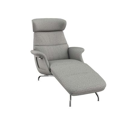 Loungesessel FLEXLUX "Clement Chaislongue, Relaxstuhl, Liegesessel", grau (sophisto grau), B:81cm H:102cm T:152cm, 100% Polyester, Sessel, Rücken- & Kopfteilverstellung, Armlehne gepolstert geölt, Fuß Alu Image