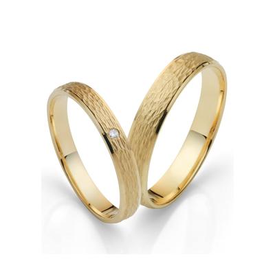 Trauring FIRETTI "Schmuck Geschenk Gold 750 Hochzeit Ehering "LIEBE" Gr. 70, gold (gelbgoldfarben), Fingerringe, 70, ohne Brillant, Gelbgold 375, 4mm, Made in Germany, wahlweise mit oder ohne Brillant Image
