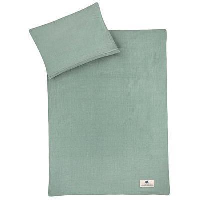 Kinderbettwäsche JULIUS ZÖLLNER "Baby- und Kinderbettwäsche aus 100% Musselin", grün, B/L: 100cm x 135cm, , Musselin, B/L: 40cm x 60cm, Musselin, Obermaterial: 100% Baumwolle, Bettwäsche, erhältlich in den Größen 80x80+35x40cm und 100x135+40x60cm Image