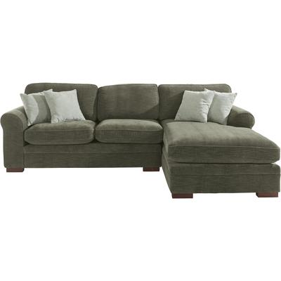 Ecksofa HOME AFFAIRE "Broughton L-Form", grün, B:279cm H:92cm T:178cm, 100% Polyester, Sofas, weicher Sitzkomfort, incl. 4 Zierkissen, Keder Image