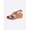 Sandale CASUAL LOOKS, Damen, Gr. 41, braun (camel), Glattleder, sportlich, Schuhe