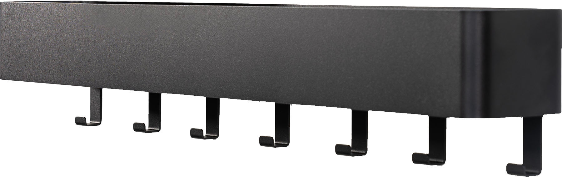 Garderobenhaken SPINDER DESIGN "Multi 7", schwarz, B:72cm H:13cm T:10cm, Stahl, Garderobenhalter, Garderobenhaken, 2-in-1 Wandregal + Garderobe