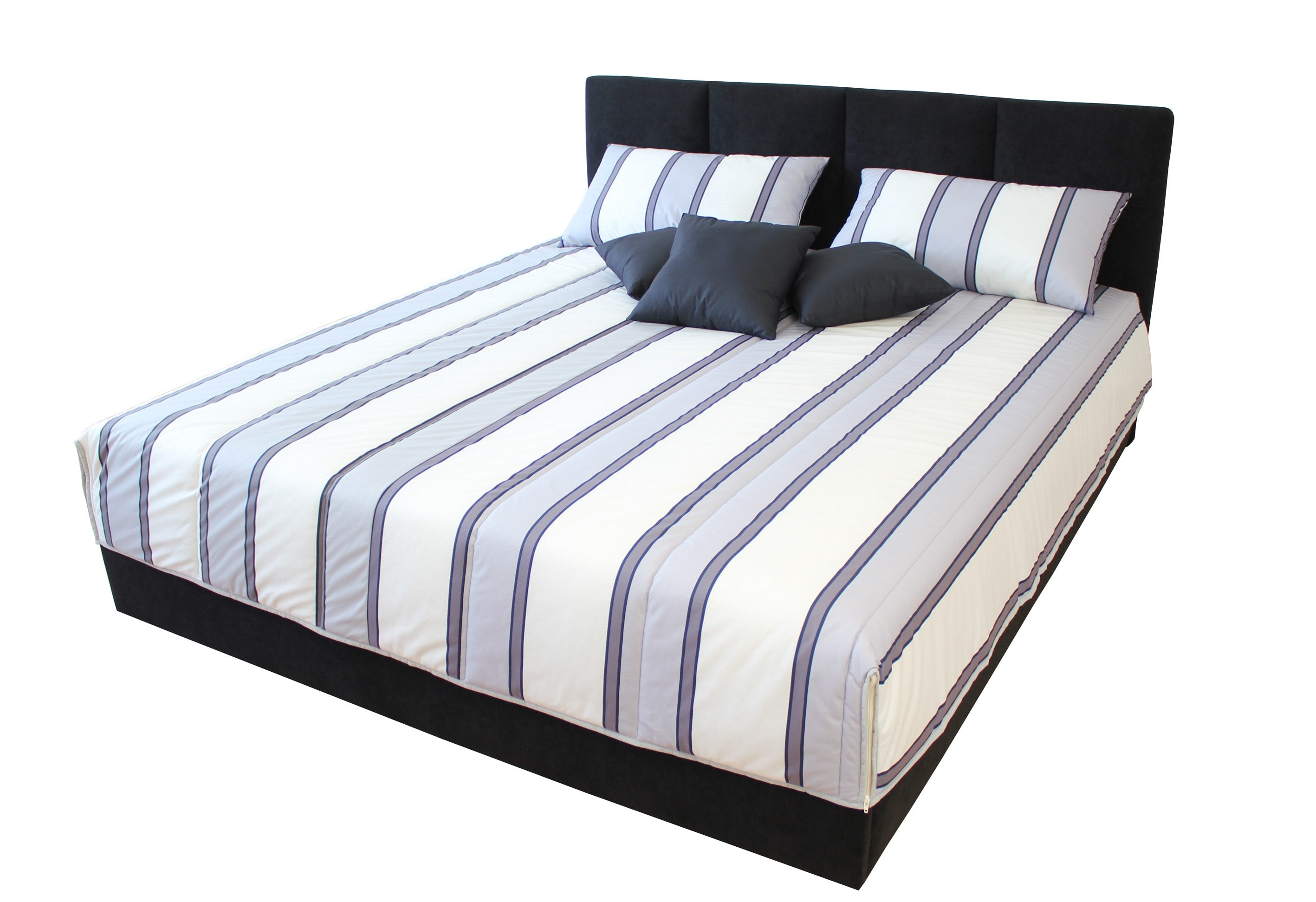 Polsterbett, schwarz, B:170cm L:210cm, Bezug Bett: Microfaser (100% Polyester);Bonnell-Federkernmatratze: 51% Polypropylen, 39% Polyester und 10% Baumwolle;Kaltschaummatratze: 100% Polyester, Bezug abnehm- und waschbar bis 60C, WESTFALIA... Image