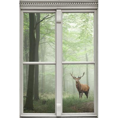 Wandsticker QUEENCE "Hirsch", bunt, T:0,1cm, Wandtattoos, Wandsticker, Wandbild, selbstklebend, 3D, Fenster Image