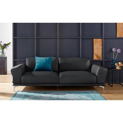 2,5-Sitzer W.SCHILLIG "montanaa", schwarz (schwarz z59), B:232cm H:78cm T:94cm, Sofas, mit Metallfüßen in Chrom glänzend, Breite 232 cm Image