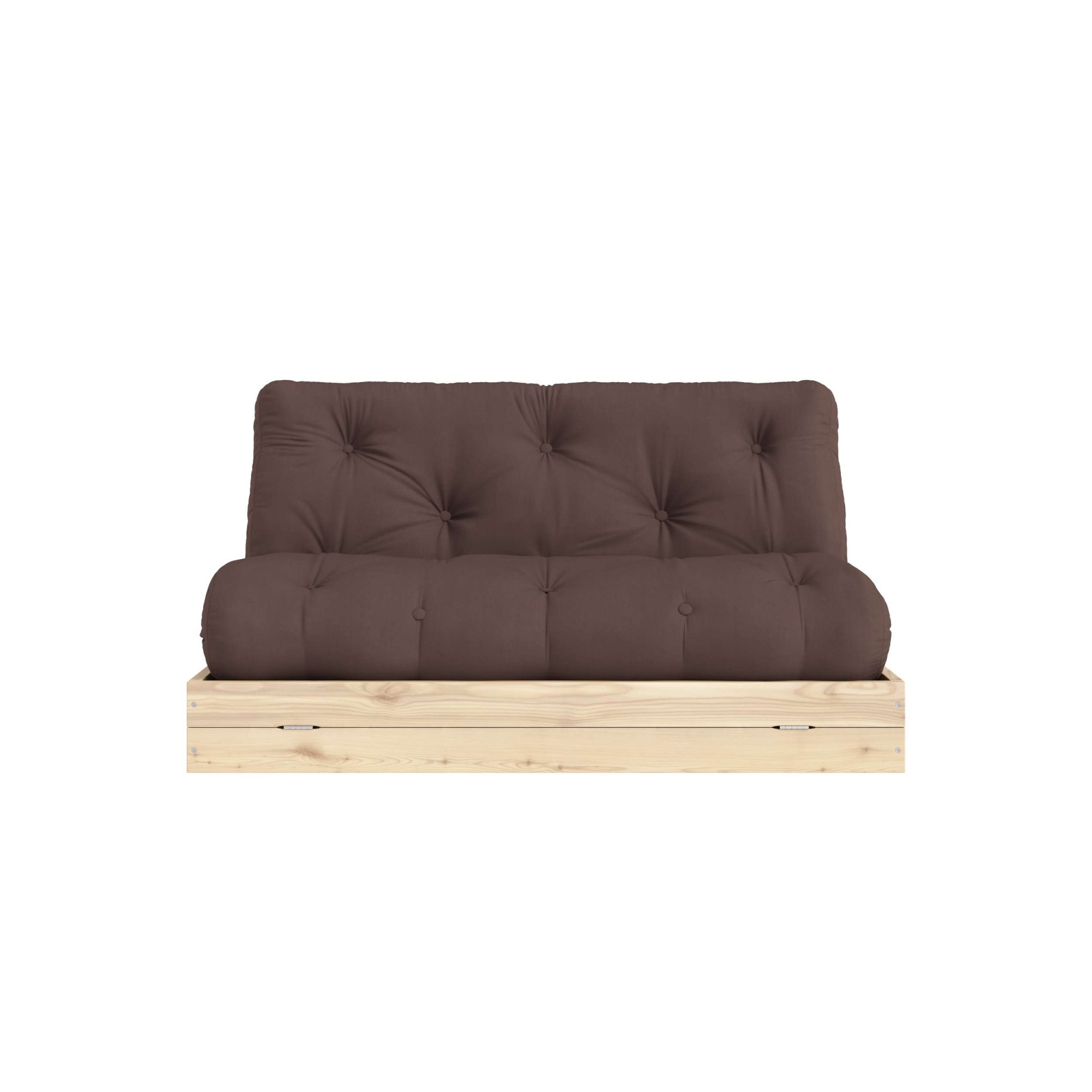 Schlafsofa KARUP DESIGN "Flip Sofabed, Made in Europe, mehrere Farben, vielseitig einsetzbar", braun, B:145cm H:83cm T:98,5cm, Bezug: 80% Baumwolle, 20% Polyester, Sofas, Schlafsofa, inkl. handgefertigte Futonmatratze, FSC-zertifiziertes Massivholz