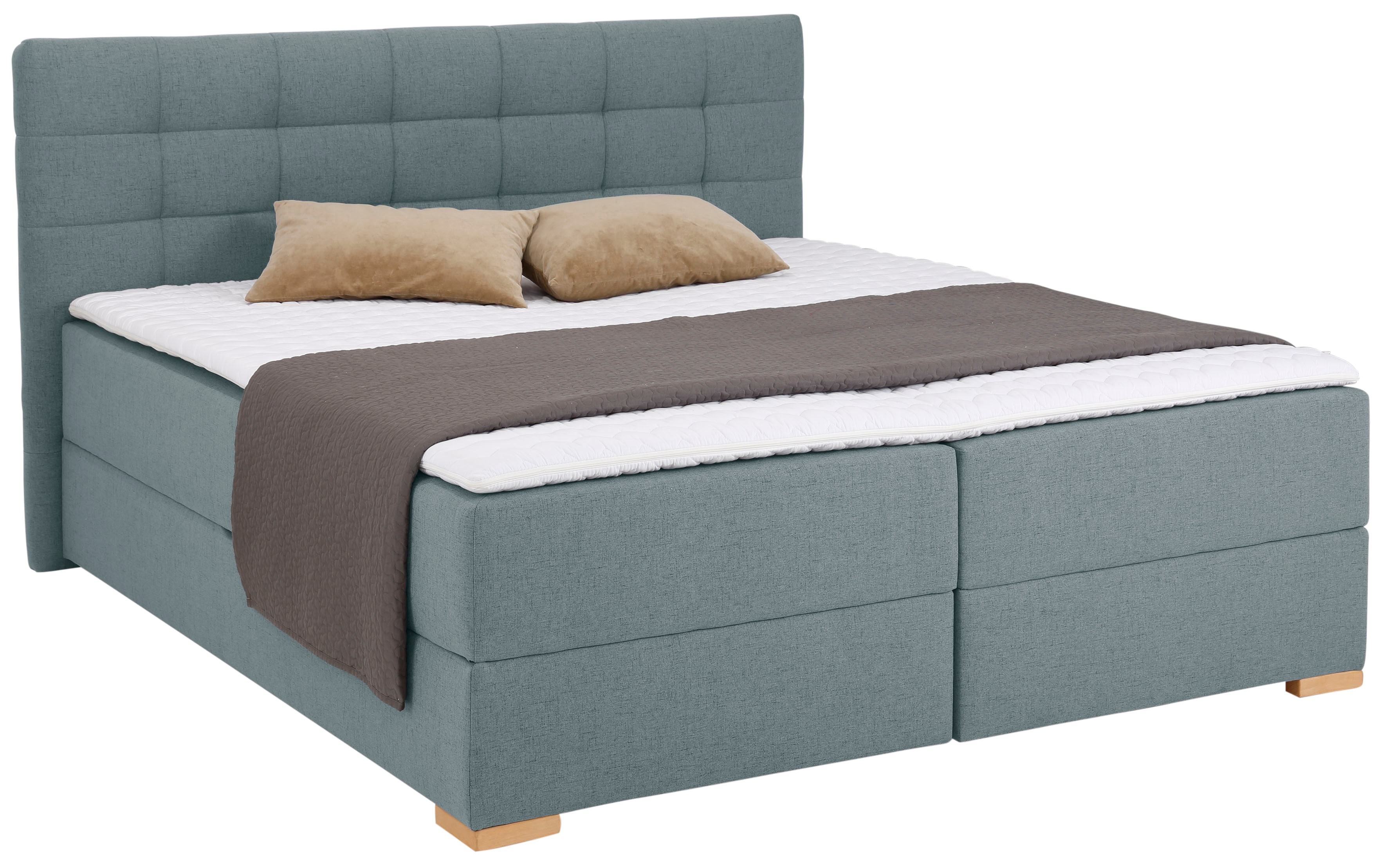 Boxbett HOME AFFAIRE "Olivet", blau (petrol), B:194 L:230, Komplettbetten, in 4 Farben, 4 Breiten, 2 Matratzenarten, auch in Überlänge 220 cm Image