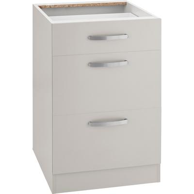 Unterschrank WIHO KÜCHEN "Kansas", beige (front und korpus: cashmere), B:50cm H:82cm T:57cm, Schränke, 50 cm breit, mit 2 großen Auszügen ohne Arbeitsplatte Image