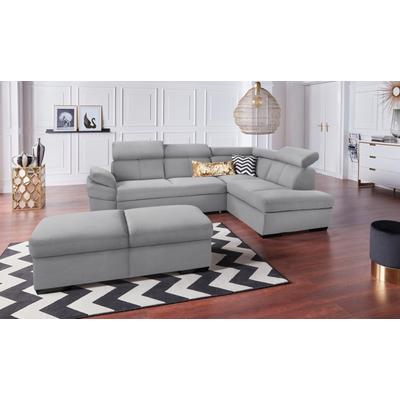 Ecksofa EXXPO - SOFA FASHION "Salerno, klassisch modernes Funktionssofa, hoher Sitzkomfort, L-Form", silber, B:268cm H:77cm T:204cm, Sofas, inkl. Kopf- und Armteilverstellung, wahlweise mit Bettfunktion Image