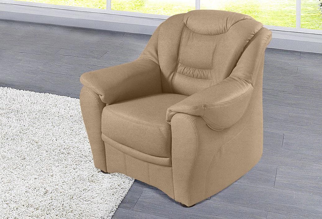 Sessel SIT & MORE "Bansin", braun (café), B:98cm H:94cm T:95cm, Luxus-Microfaser ALTARA NUBUCK (100% Polyester);SOFTLUX-Kunstleder;NaturLEDER (echtes Rindsleder)/Korpus SOFTLUX-Kunstleder, Sessel, Ledersessel Polstersessel
