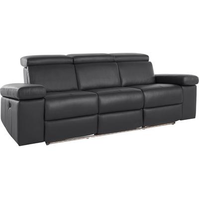 3-Sitzer PLACES OF STYLE "Kilado", schwarz, B:229cm H:98cm T:99cm, Echtleder/Kunstleder, Sofas, mit 2x Relaxfunktion, verstellbarer Armlehne, Kopfteilverstellung Image