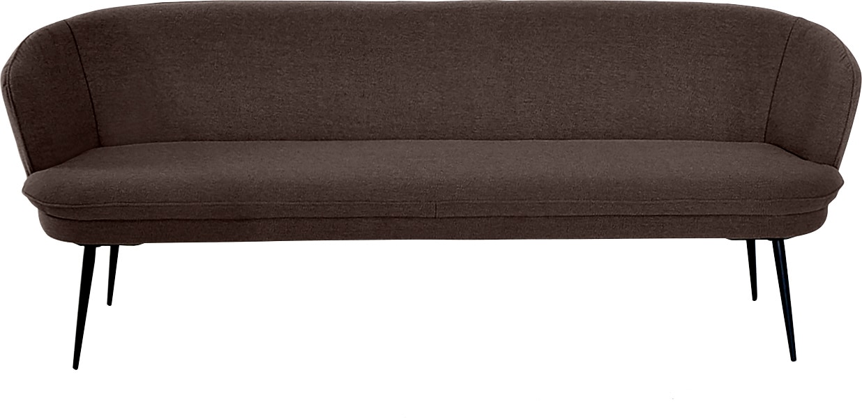 Polsterbank K+W KOMFORT & WOHNEN "ZOOM", braun (dunkelbraun 78), B:222cm H:87cm T:66cm, Sitzbänke, 3-Sitzer Polsterbank mit dekorativen Keder