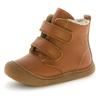 Lauflernschuh NATURINO "Bubble Wide", Kinder, Gr. 22, braun, Nappaleder, unifarben, casual, Schuhe, Klettstiefel mit Wollfutter, Größenschablone zum Download