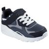 Sneaker SKECHERS "UNO LITE", Kinder, Gr. 29, grau (grau, schwarz), Lederimitat, sportlich, Schuhe, Freizeitschuh mit Memory Foam, Größenschablone zum Download