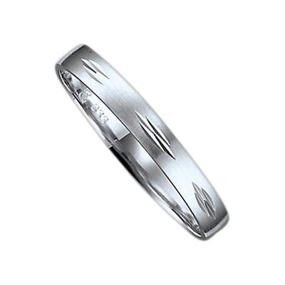 Trauring FIRETTI "Schmuck Geschenk Gold 375 Hochzeit Ehering Trauring "LIEBE" Gr. 18, weiß (weißgoldfarben), Fingerringe, 18, ohne Brillant, Weißgold 375, 3mm, Made in Germany, wahlweise mit oder ohne Brillant Image