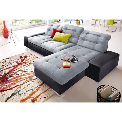 Ecksofa SIT & MORE "Palomino L-Form", grau (schwarz, hellgrau), B:284cm H:84cm T:109cm, Kunstleder SOFTLUX/Struktur (100% Polyester), Kunstleder SOFTLUX/Feinstruktur (100% Polyester), Kunstleder SOFTLUX/ NaturLEDER (echtes Rindsleder), Sofas,... Image