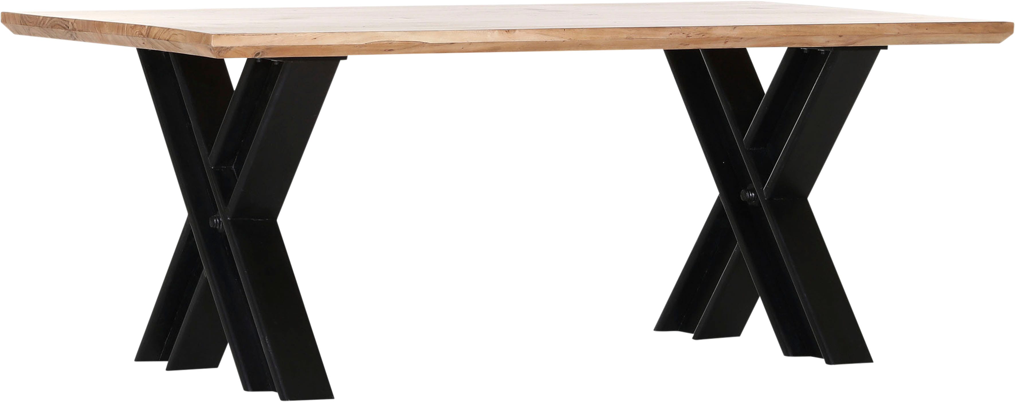 Esstisch GUTMANN FACTORY "Building", schwarz (natur, schwarz), B:200cm H:76cm T:100cm, Tische Image