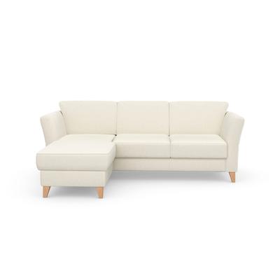 Ecksofa SIT & MORE "Visby L-Form", beige (linen), B:248cm H:87cm T:162cm, Sofas, Wahlweise mit Bettfunktion und Bettkasten, frei im Raum stellbar Image