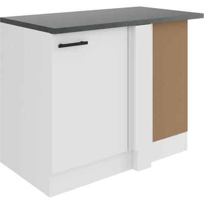 Eckunterschrank OPTIFIT "Palma", weiß (weiß, weiß, anthrazit), B:100cm H:84,8cm T:60cm, Spanplatte, Schränke, Breite 100 cm, zur Weitergestaltung mit einem Geschirrspüler Image
