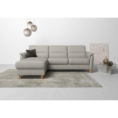 Ecksofa HOME AFFAIRE "Palmera L-Form", grau (lightgrau), B:244cm H:89cm T:163cm, Luxus-Microfaser (100% Polyester), Struktur (100% Polyester), Luxus-Microfaser in Lederoptik (100% Polyester), Sofas, Federkern, wahlweise mit Bettfunktion und mit/ohne... Image