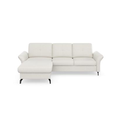 Ecksofa PLACES OF STYLE "Calando L-Form", grau (hellgrau), B:258cm H:91cm T:165cm, 92% Polyester 8% Polyamid, Sofas, wahlweise mit Bettfunktion, Bettkasten und Armteilfunktion Image
