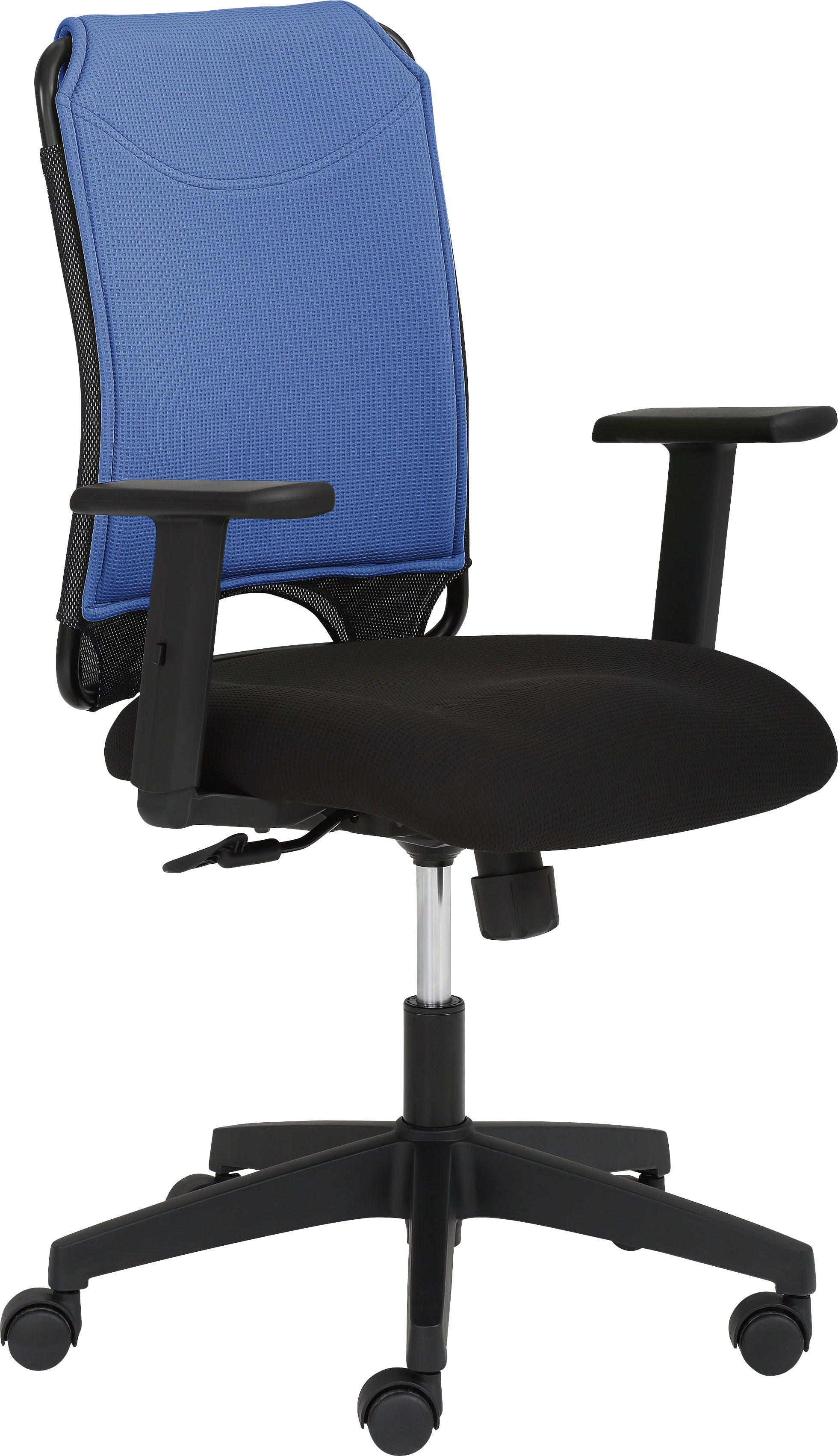 Drehstuhl MAYER SITZMÖBEL "2333", blau (blau, schwarz), B:64cm H:98cm T:64cm, Stühle, Drehstuhl