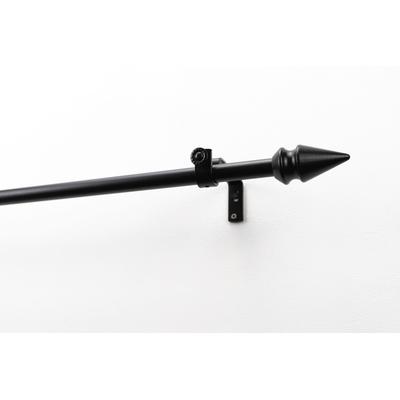 Gardinenstange GARESA "SPYRNA mit offenem Träger", schwarz, L:170cm Ø:16mm, Metall, Holzwerkstoff, Gardinenstangen, Vorhanggarnitur, verlängerbar, Spitze, ohne Ringe Image
