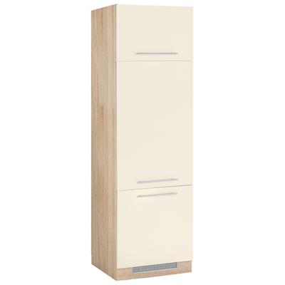 Kühlumbauschrank WIHO KÜCHEN "Flexi2", beige (front: magnolia, korpus: sonoma eiche), B:60cm H:200cm T:57cm, Schränke Image