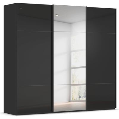 Schwebetürenschrank RAUCH "Kleiderschrank Schrank Garderobe Schlafzimmerschrank CONTIDO", schwarz (schwarz, glas schwarz), B:242cm H:223cm T:68cm, Holzwerkstoff, Schränke, aus hochwertigem Material in 6 Breiten 2 Griff-Farben MADE IN GERMANY Image