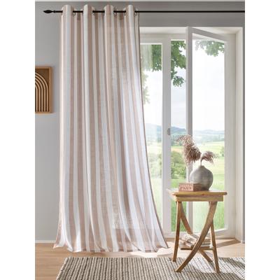 Vorhang HEINE HOME Gr. 4, beige (sand, weiß), B:135cm H:245cm, Polyester, Gardinen Image