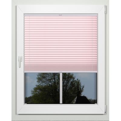 Plissee INDEKO "simple", rosa (rosé, weiß), B:42cm H:130cm, Obermaterial: 94% Polyester, 6% sonstige Fasern, Plissees, nach Maß Image