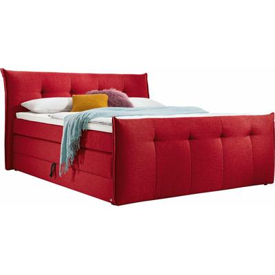 Boxspringbett "Florida", rot, B:205cm L:228cm, Feingewebe (100% Polyester), SET ONE BY MUSTERRING, Komplettbetten, Boxspringbett, mit Bettkasten, in 5 Liegekomfortvarianten Image