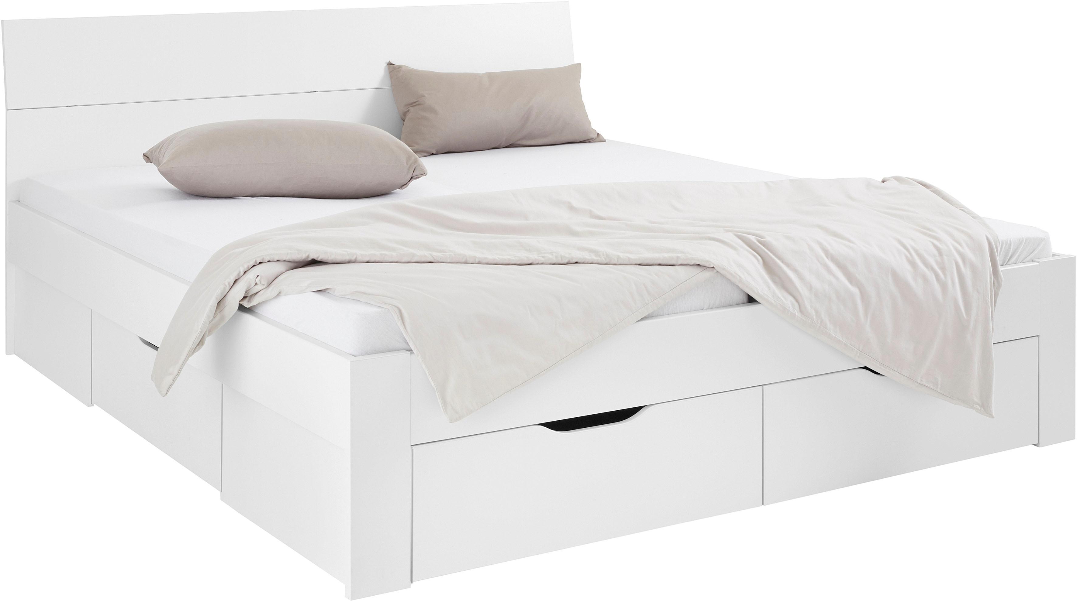 Bett RAUCH "Einzelbett Doppelbett Stauraum FLEXX Breiten 90/140/180 cm", weiß, B:185cm H:90cm L:209cm, Betten, Bett, Einzelbett Doppelbett Stauraum FLEXX Breiten 90/140/180 cm