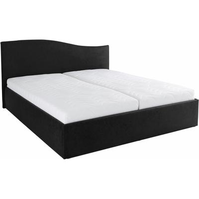 Polsterbett, schwarz, B:212cm L:210cm, Bezug Bett: wahlweise Kunstleder oder Microfaser (100% Polyester), Bonnell-Federkernmatratze: 51% Polypropylen, 39% Polyester und 10% Baumwolle, Kaltschaummatratze: 100% Polyester, Bezug abnehm- und waschbar... Image