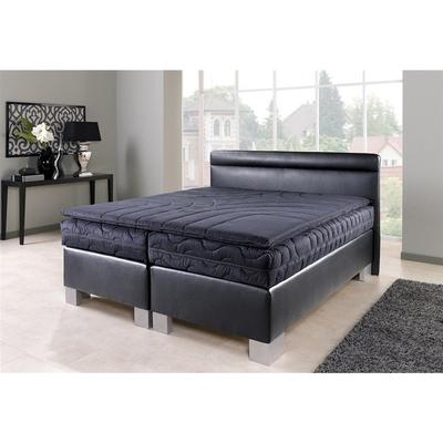 Boxspringbett, schwarz, Liegefläche B/L: 180cm x 200cm, kein Härtegrad, 7-Zonen-Kaltschaummatratze, Bezug der Obermatratze: 100% Polyester, Polyesterwatte aus 100% Polyester und Vlies aus 100% Polyester., WESTFALIA SCHLAFKOMFORT, Komplettbetten,... Image