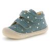 Lauflernschuh NATURINO "Cocoon", Kinder, Gr. 26, petrol metallic, Veloursleder, metallic, casual, Schuhe, Klettschuh mit Metallic-Herzchen, Größenschablone zum Download