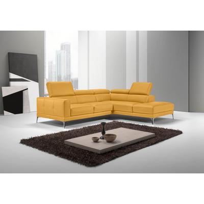 Ecksofa EGOITALIANO "Claudie, Designsofa mit extrakomfortablem Sitzkomfort", gelb, B:268cm H:97cm T:226cm, Luxus-Microfaser (100% Polyester) Leder u00bbBULLu00ab (echtes Rindsleder). Geschliffenes, pigmentiertes und behandeltes Rindsleder mit einer... Image