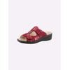 Pantolette BELVIDA, Damen, Gr. 42, rot (rot, bedruckt), Veloursleder, klassisch, Schuhe