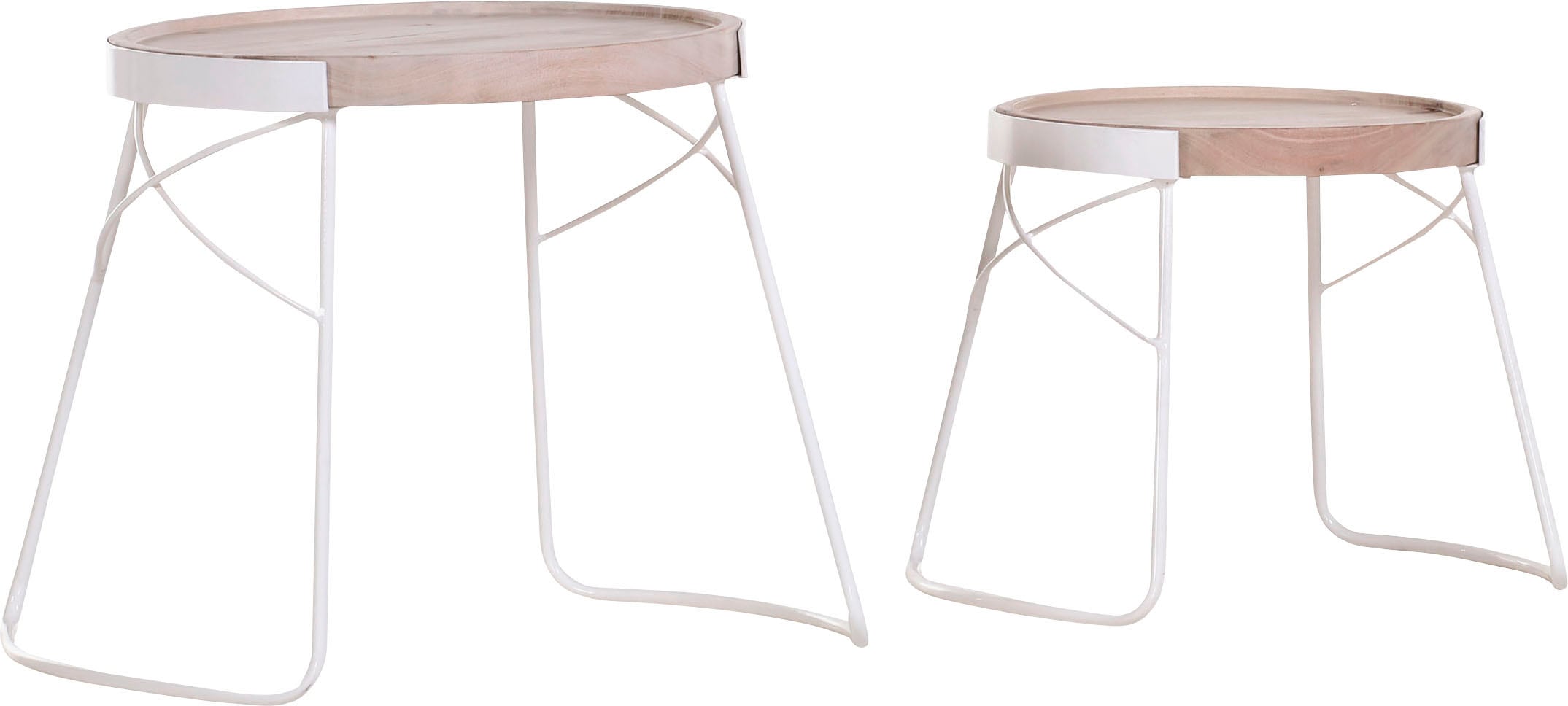 Satztisch GUTMANN FACTORY "Ivory", beige (natur, weiß, weiß), B:64cm H:50cm T:48cm, Tische