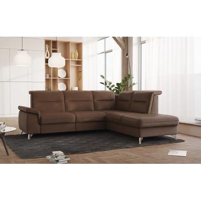 Ecksofa SIT & MORE "Astoria L-Form", braun (haselnuss), B:256cm H:91cm T:225cm, 100% Polyester, Sofas, wahlweise mit motorischer Relaxfunktion Image