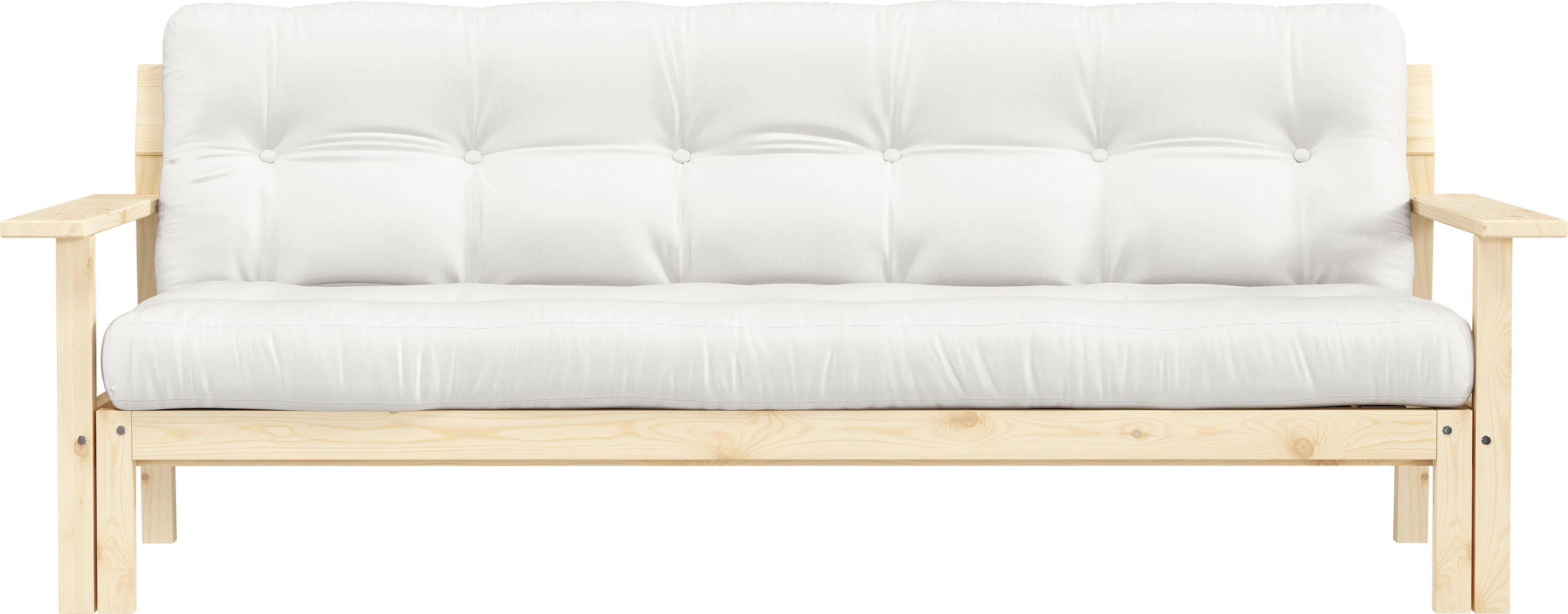 Schlafsofa KARUP DESIGN "Unwind", beige (natural), B:190cm H:14cm T:92cm, Sofas, Schlafsofa, Mit Holzstruktur, inkl. Futonmatratze, Liegefläche 130x190 cm