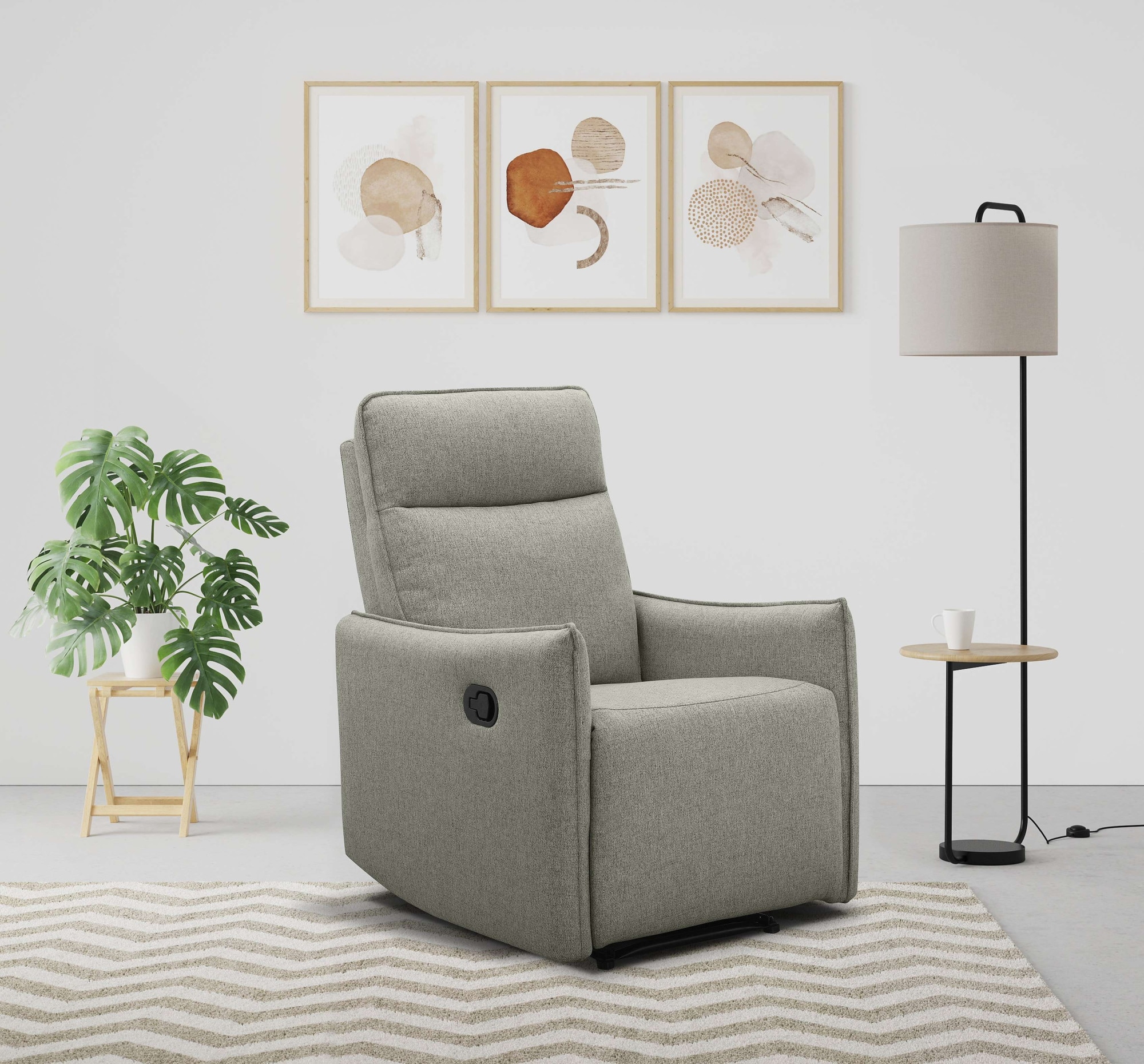 Relaxsessel DOREL HOME "Lugo, TV-Sessel, Sessel Wohnzimmer mit Schlaffunktion", grün (salbeigrün), B:71cm H:102cm T:86cm, 100% Polyester, Sessel, Loungesessel mit manueller Relaxfunktion