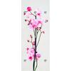 Garderobenleiste QUEENCE "Orchidee", rosa (rosa, weiß), B:50cm H:120cm T:10cm, Acrylglas, Edelstahl, Garderobenhalter, mit 6 Haken, 50 x 120 cm