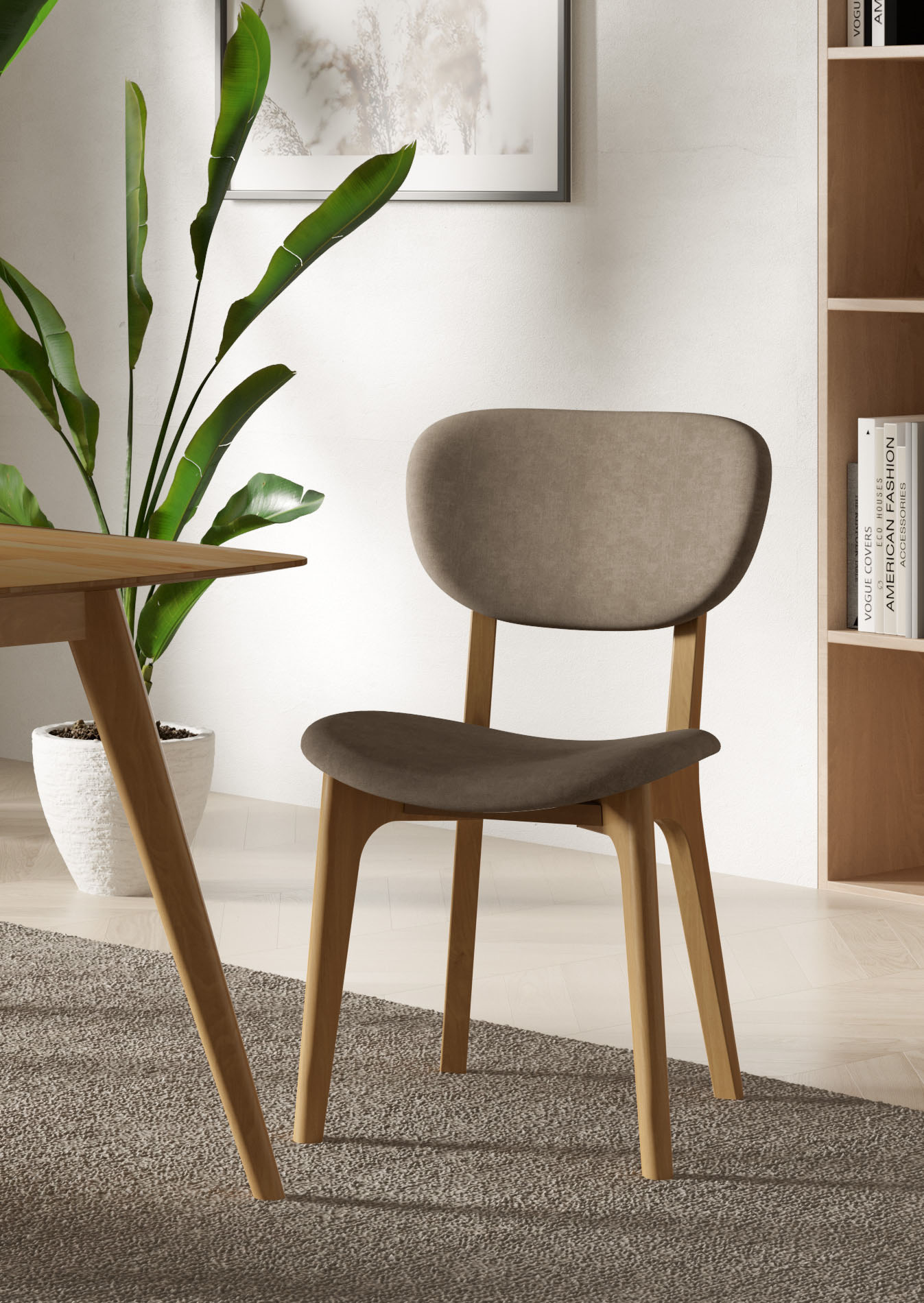 Stuhl INOSIGN "COZY Made in Italy", grau (elephant, buche), B:50cm H:88cm T:62cm, Polyester, Stühle, Polsterstuhl Esszimmerstuhl 4-Fuß-Stuhl, Gestell in Buche, Kirsch- oder Nussbaum, Massivholz, Design Stuhl