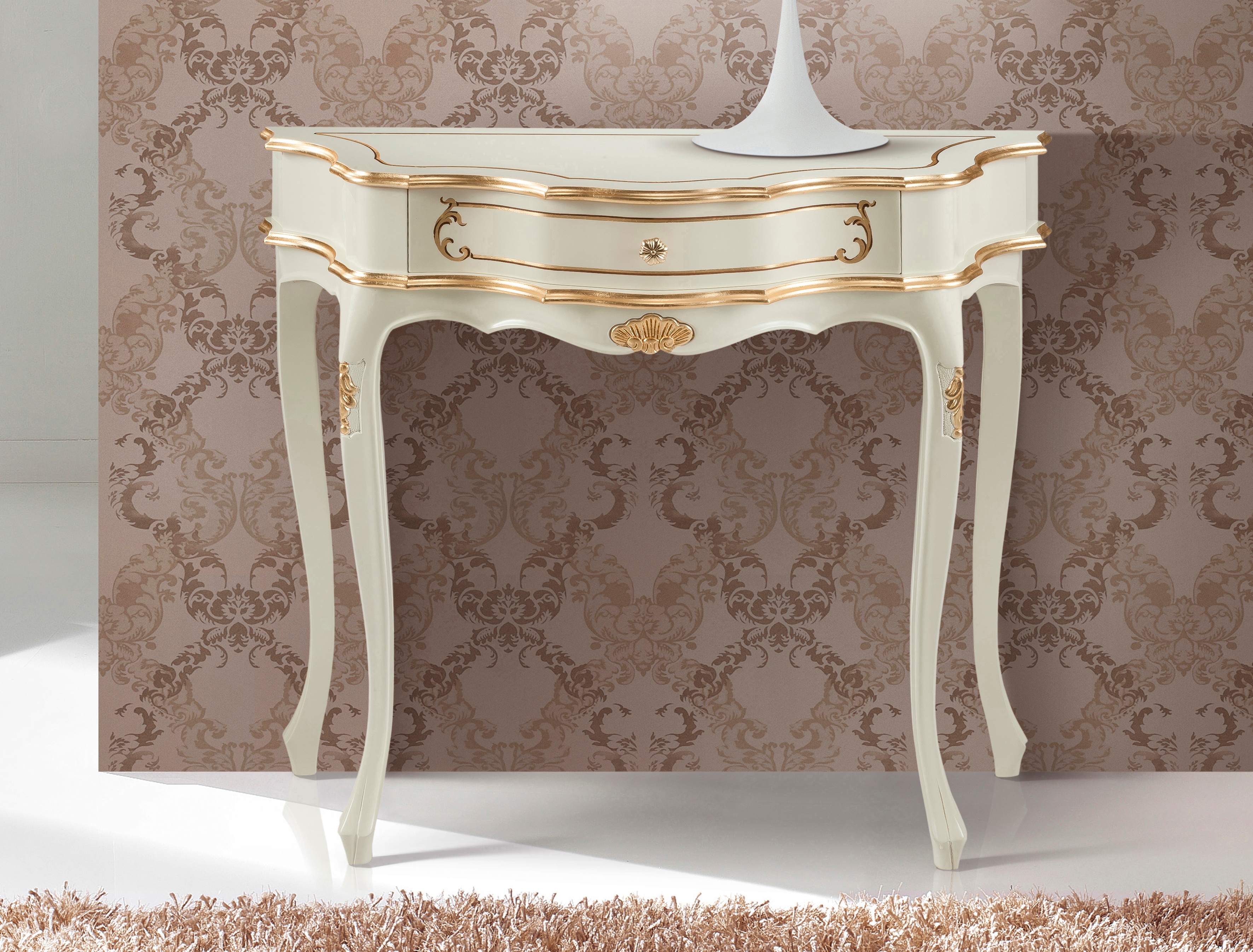 Konsole HOME AFFAIRE "Sole", beige (elfenbein), B:88cm H:75cm T:34cm, Holz teilmassiv, Sideboards, Konsolentisch, Breite 88 cm