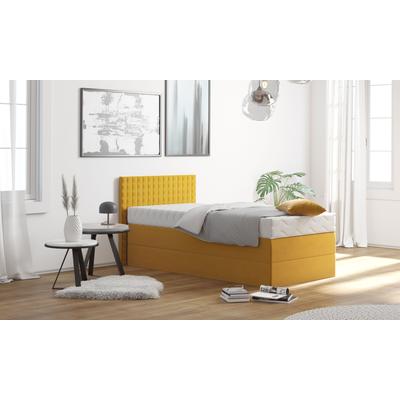Boxspringbett, gelb (sonnengelb), B:105cm L:210cm, Bezug: 100% Polyester, Polsterwatte: 100% Polyester, WESTFALIA SCHLAFKOMFORT, Komplettbetten, Boxspringbett, mit Zierkissen, wahlweise mit Topper Image