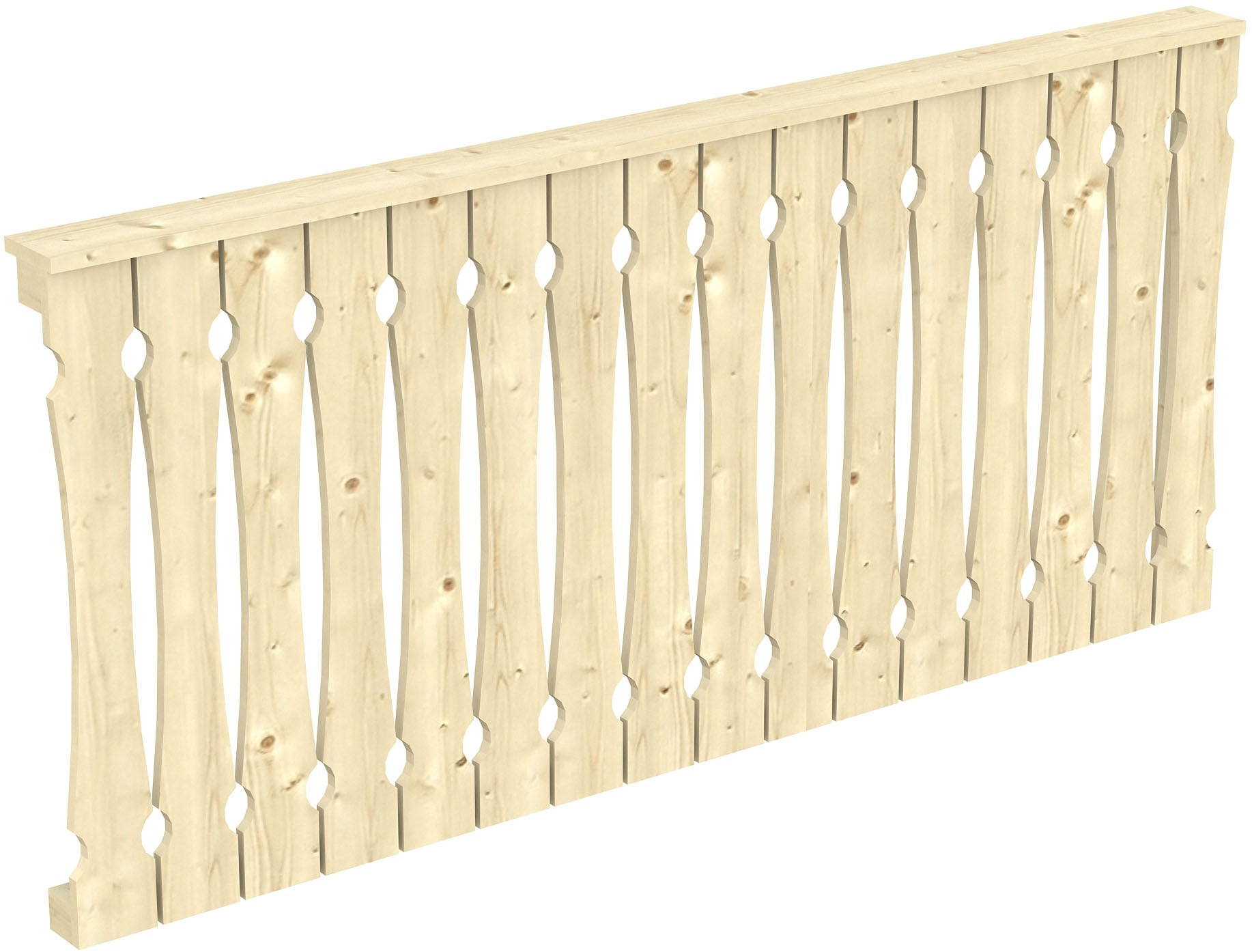Brüstungsgeländer SKANHOLZ "Balkonschalung", beige (natur), H:96cm L:205cm, Geländer, für die Seite